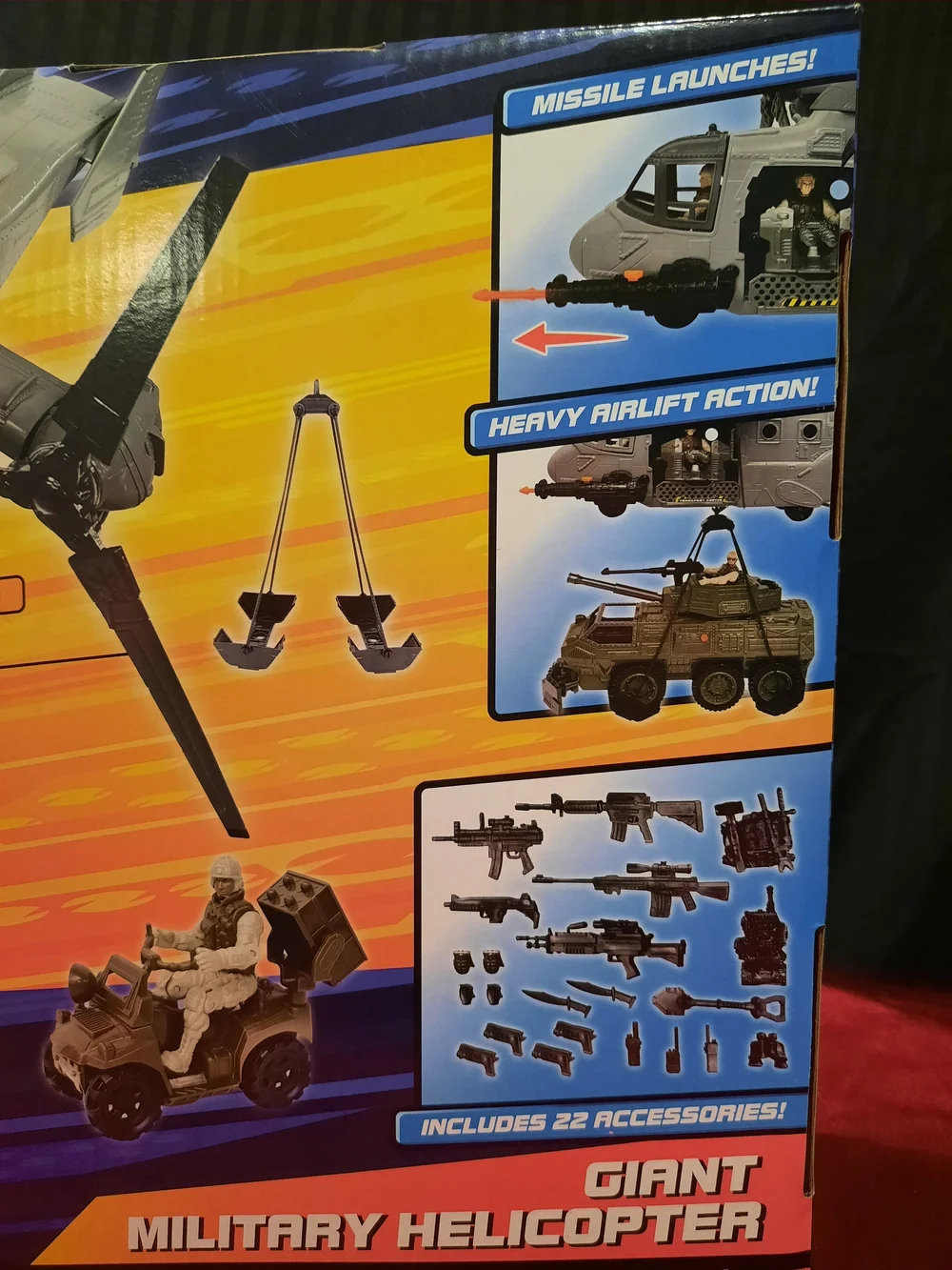 Adventure Force Giant Military Helicopter Playset With Action Figures & Vehicles